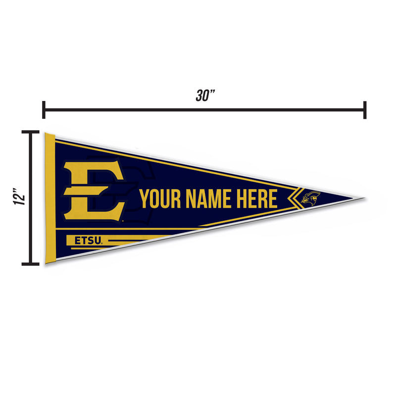 East Tennessee State Soft Felt 12" X 30" Personalized Pennant