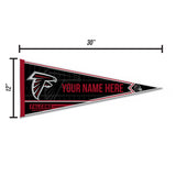 Falcons Soft Felt 12" X 30" Personalized Pennant