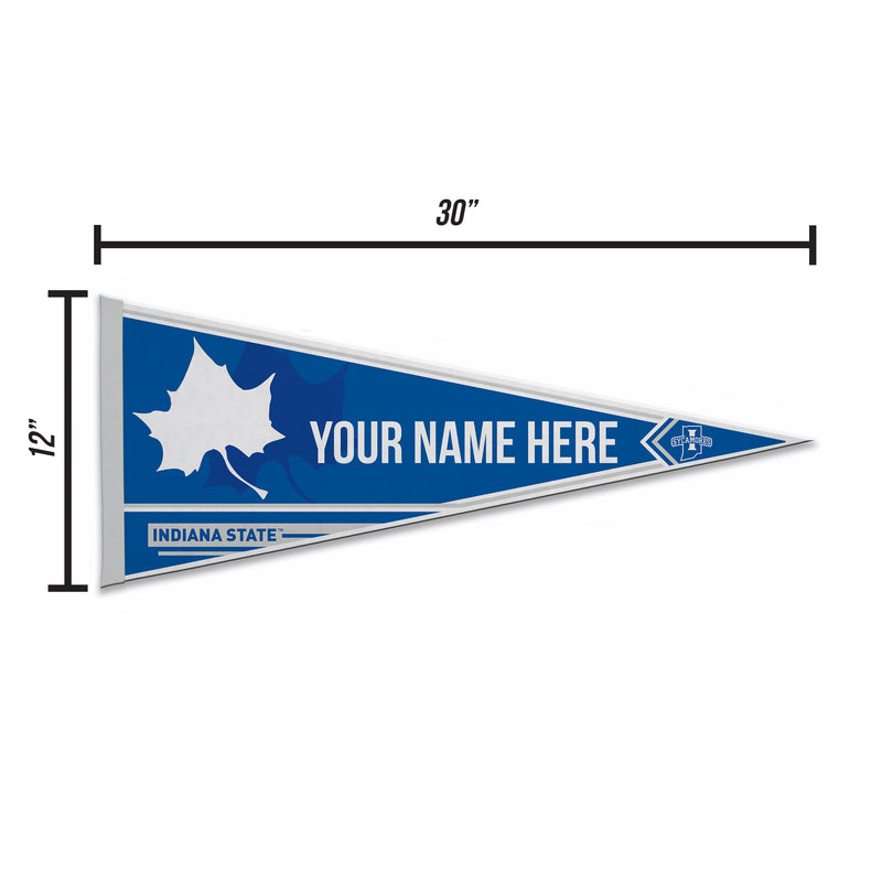 Indiana State Soft Felt 12" X 30" Personalized Pennant