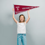 Temple University Soft Felt 12" X 30" Personalized Pennant