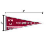 Temple University Soft Felt 12" X 30" Personalized Pennant