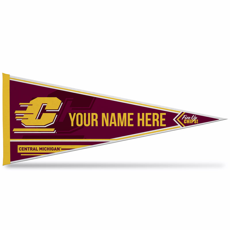 Central Michigan Soft Felt 12" X 30" Personalized Pennant