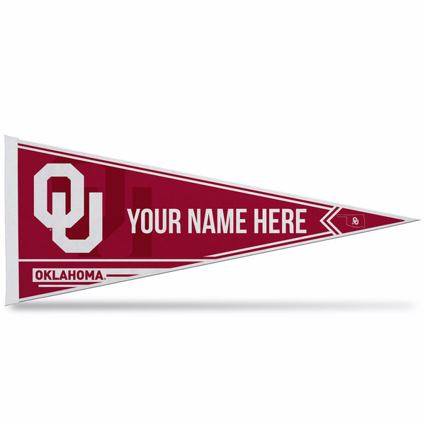Oklahoma University Soft Felt 12" X 30" Personalized Pennant