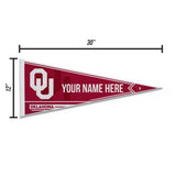 Oklahoma University Soft Felt 12" X 30" Personalized Pennant
