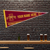 Iowa State University Soft Felt 12" X 30" Personalized Pennant