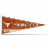 Texas University Soft Felt 12" X 30" Personalized Pennant