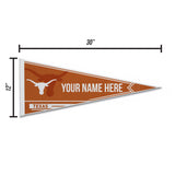 Texas University Soft Felt 12" X 30" Personalized Pennant