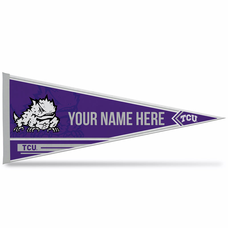 Tcu Soft Felt 12" X 30" Personalized Pennant