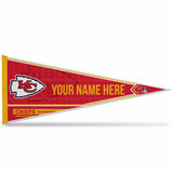 Chiefs Soft Felt 12" X 30" Personalized Pennant