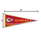 Chiefs Soft Felt 12" X 30" Personalized Pennant