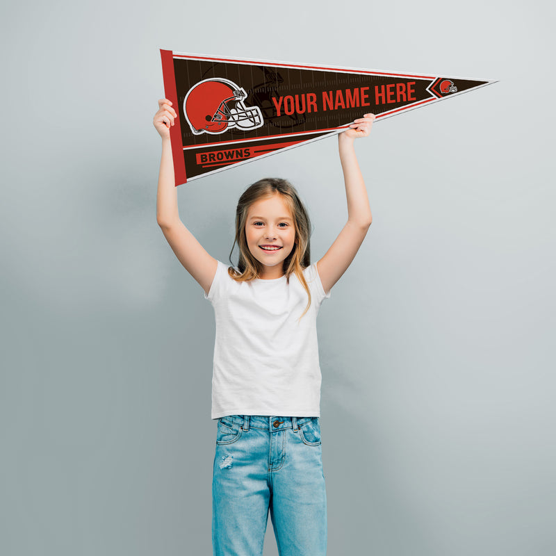 Browns Soft Felt 12" X 30" Personalized Pennant