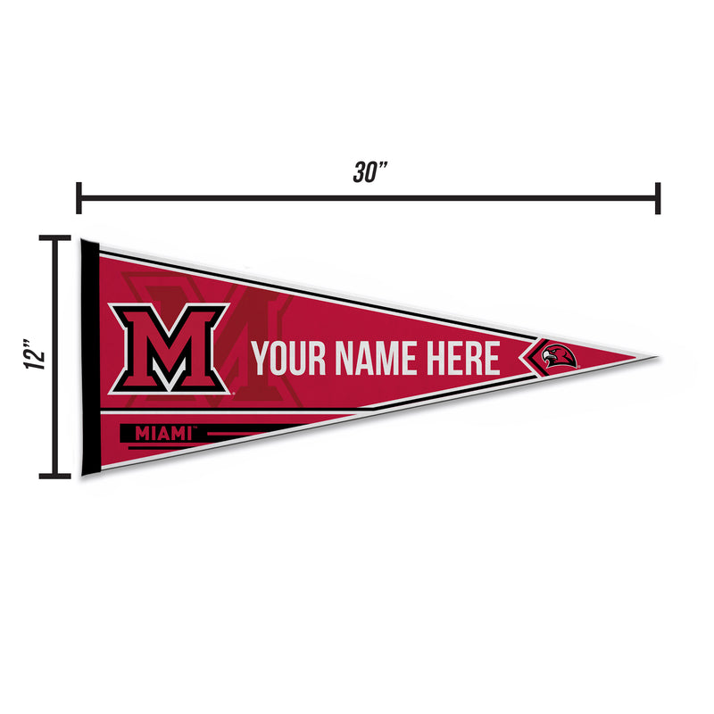 Miami Of Ohio Soft Felt 12" X 30" Personalized Pennant