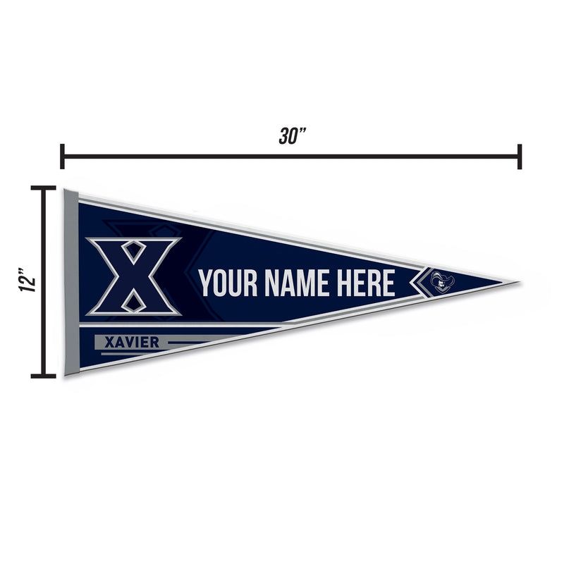 Xavier University Soft Felt 12" X 30" Personalized Pennant