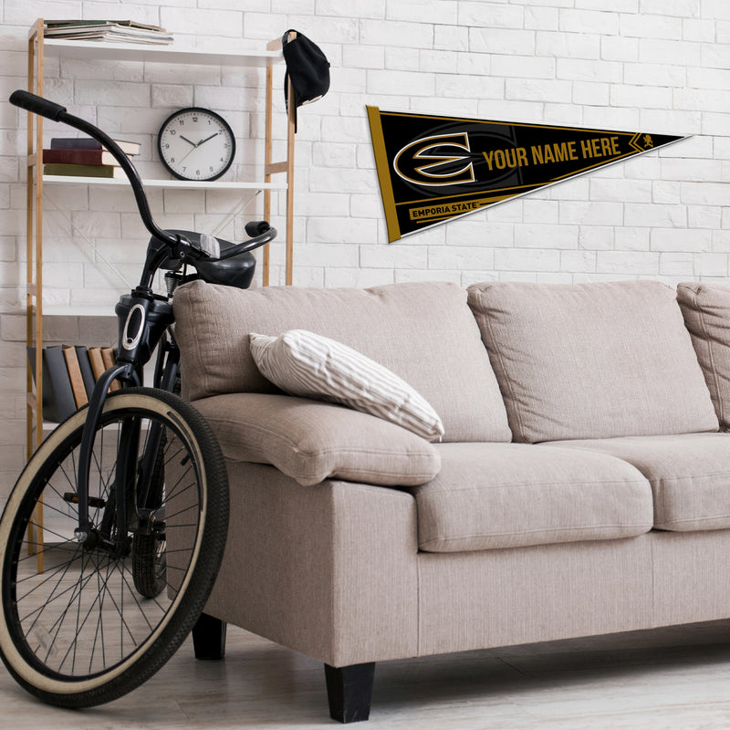 Emporia State Soft Felt 12" X 30" Personalized Pennant