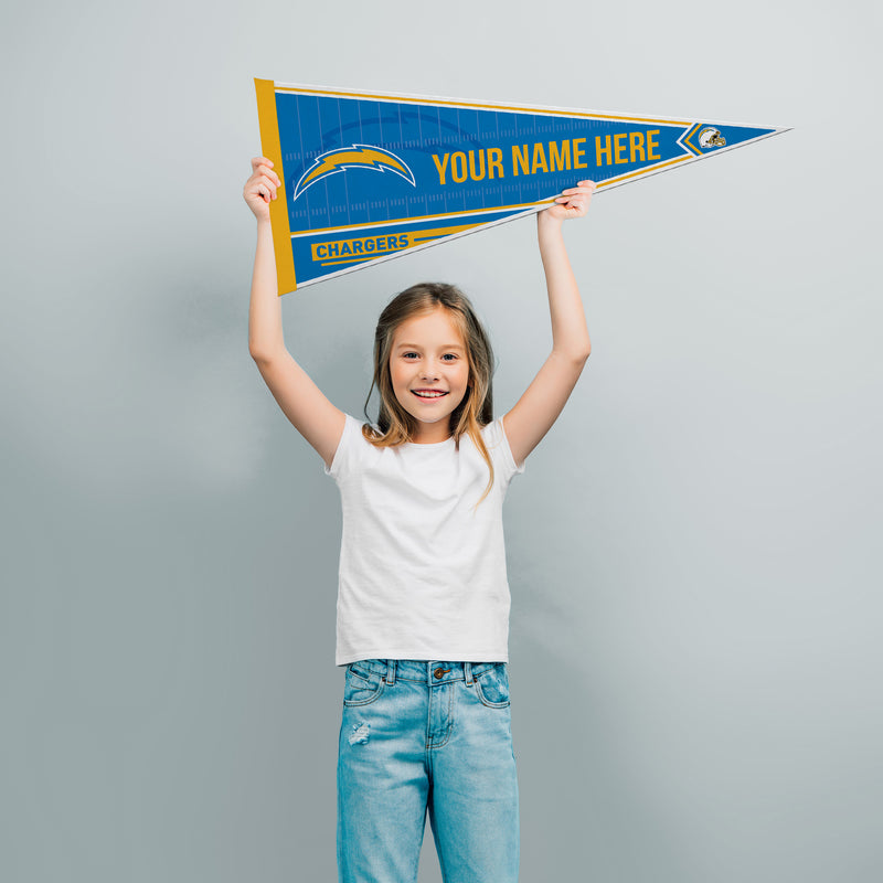 Chargers Soft Felt 12" X 30" Personalized Pennant
