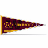 Washington Commanders Soft Felt 12" X 30" Personalized Pennant