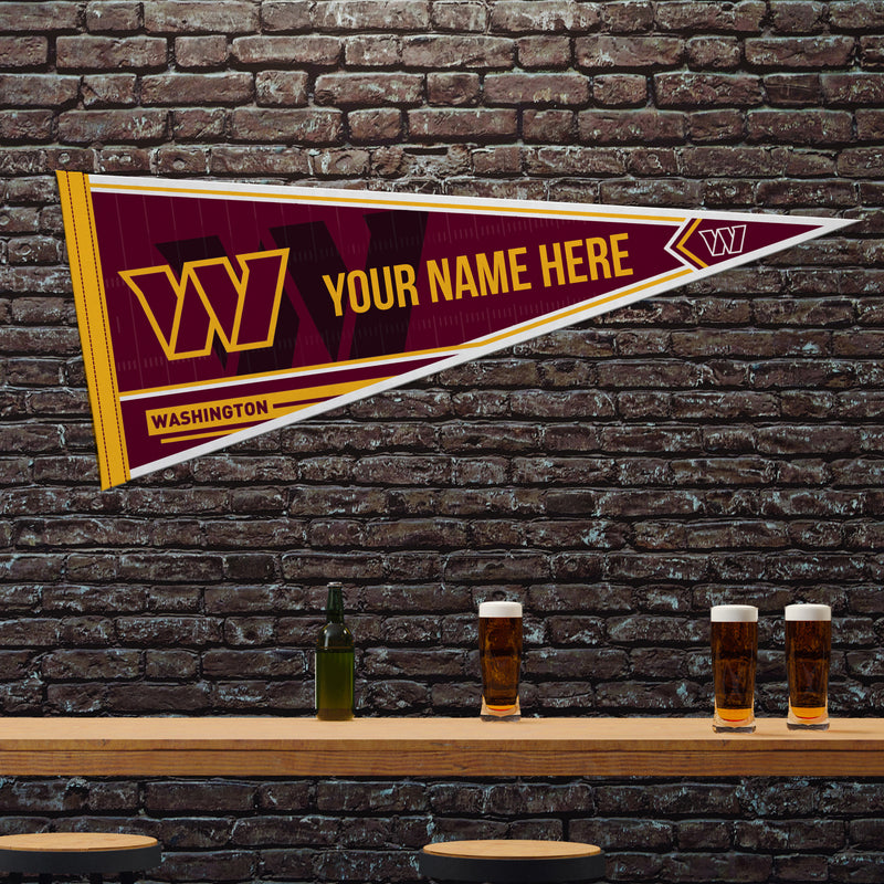 Washington Commanders Soft Felt 12" X 30" Personalized Pennant