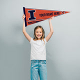 Illinois University Soft Felt 12" X 30" Personalized Pennant