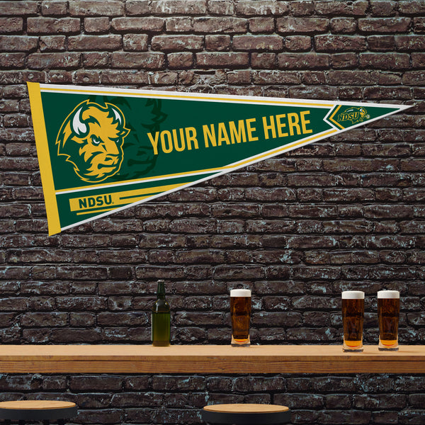 North Dakota State Soft Felt 12" X 30" Personalized Pennant