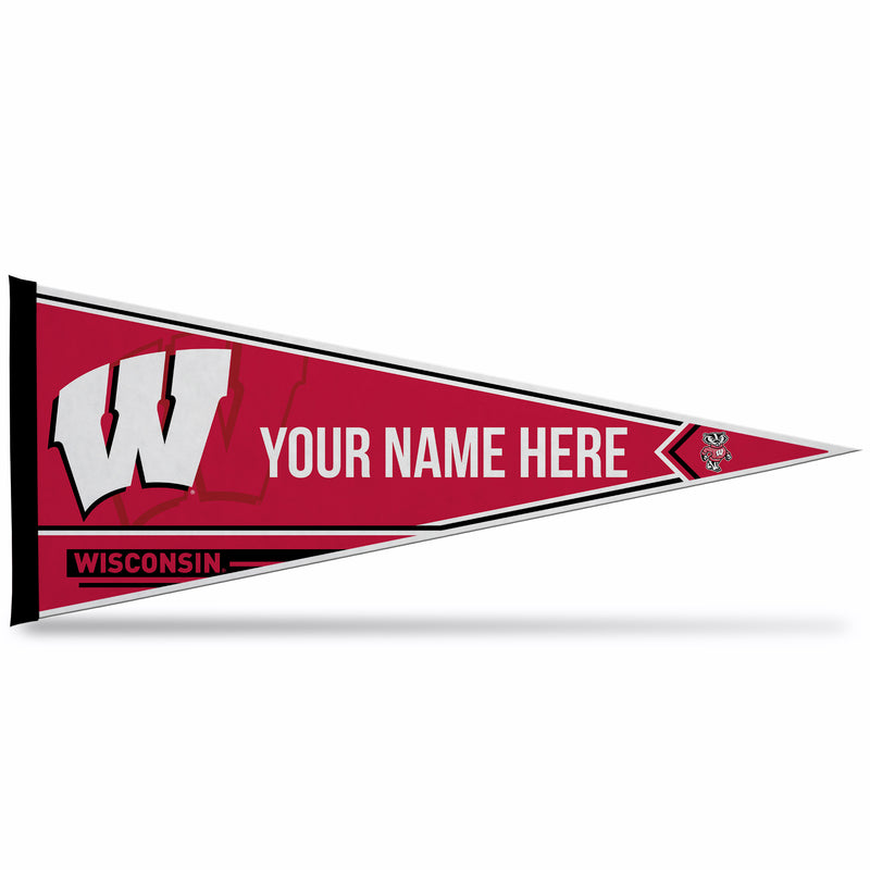 Wisconsin University Soft Felt 12" X 30" Personalized Pennant