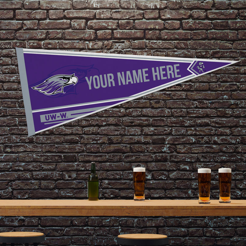 Wisconsin - Whitewater Soft Felt 12" X 30" Personalized Pennant