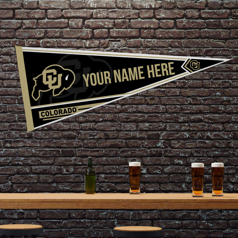 Colorado University Soft Felt 12" X 30" Personalized Pennant