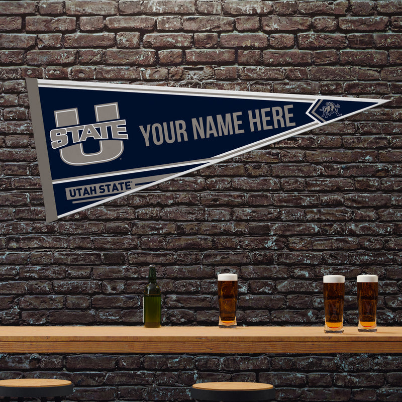 Utah State University Soft Felt 12" X 30" Personalized Pennant