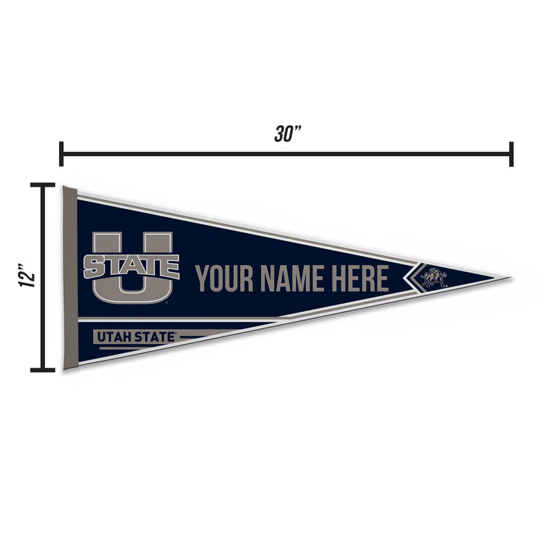 Utah State University Soft Felt 12" X 30" Personalized Pennant