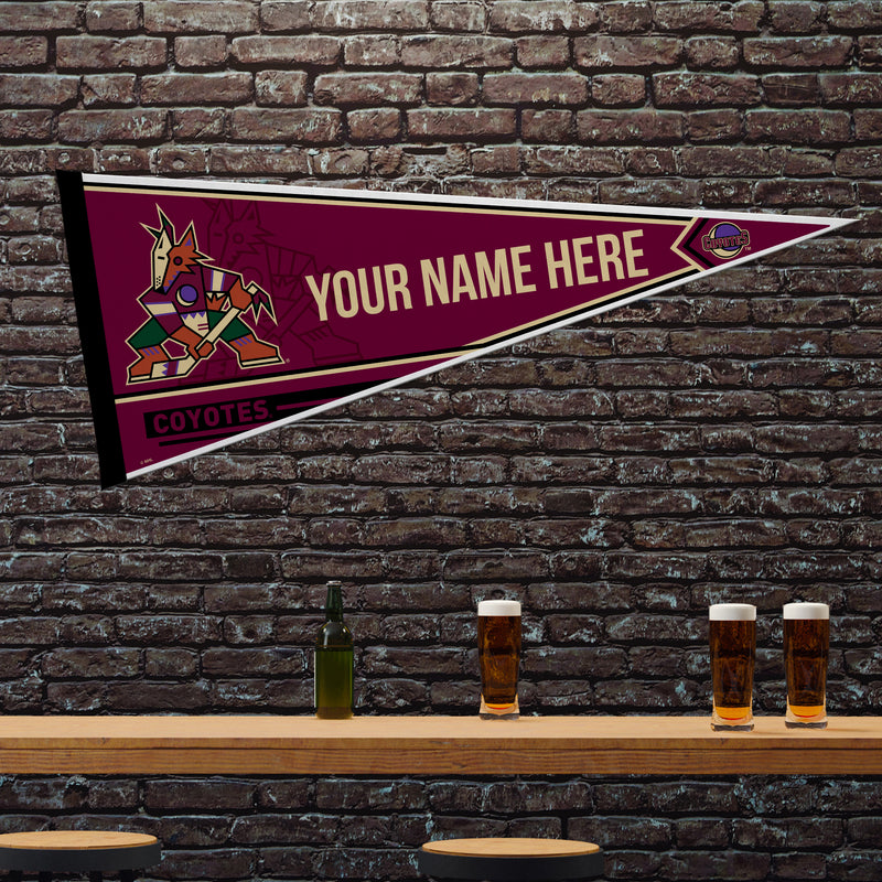 Coyotes Soft Felt 12" X 30" Personalized Pennant
