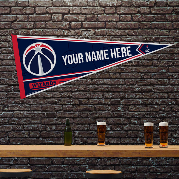Wizards Soft Felt 12" X 30" Personalized Pennant
