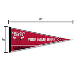 Bulls Soft Felt 12" X 30" Personalized Pennant