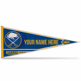 Sabres Soft Felt 12" X 30" Personalized Pennant