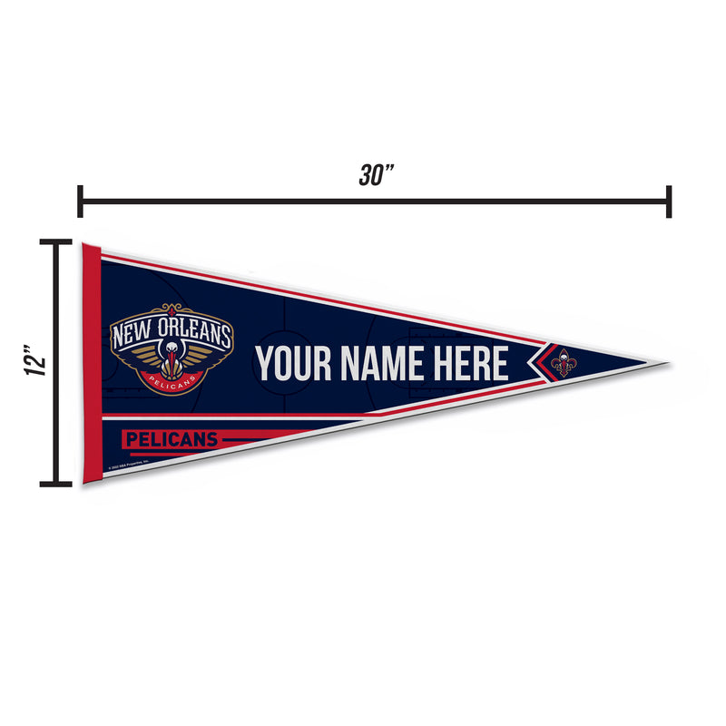 Pelicans Soft Felt 12" X 30" Personalized Pennant