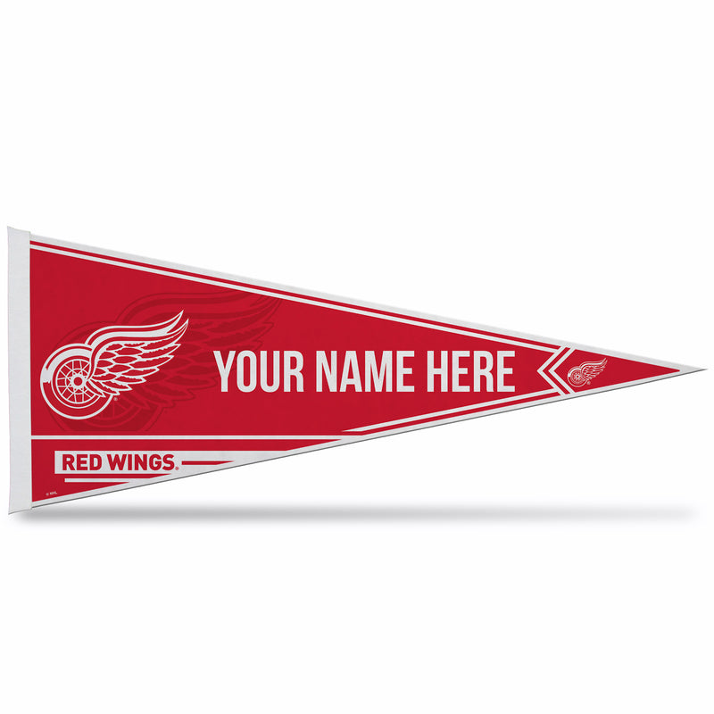 Red Wings Soft Felt 12" X 30" Personalized Pennant