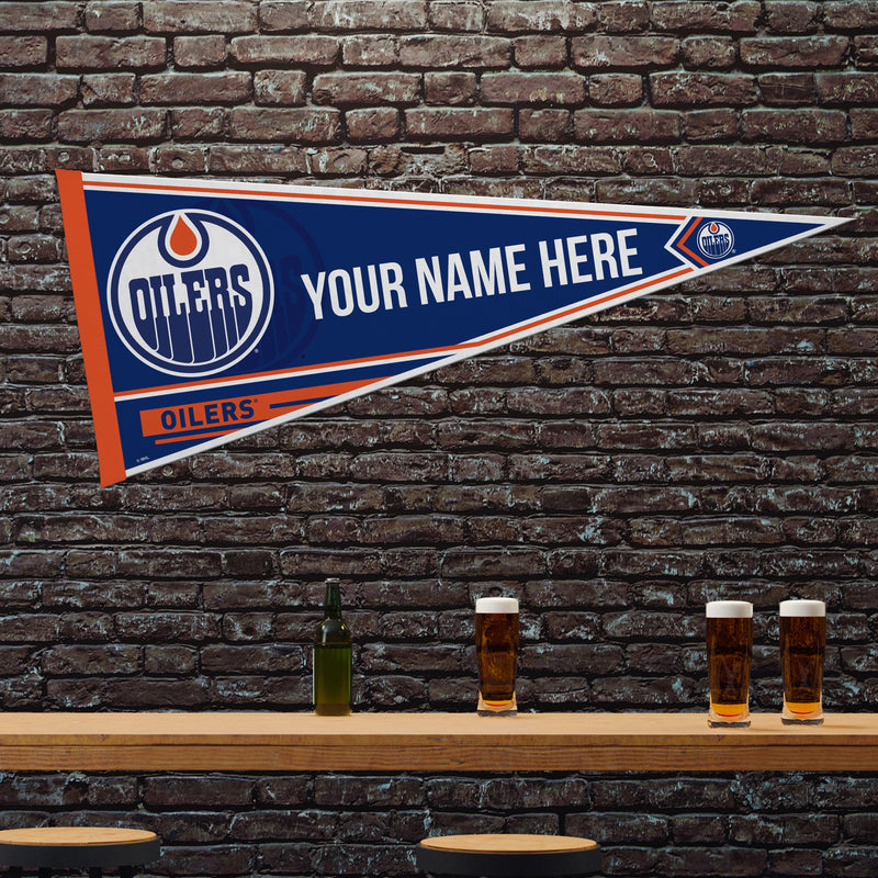 Oilers Soft Felt 12" X 30" Personalized Pennant