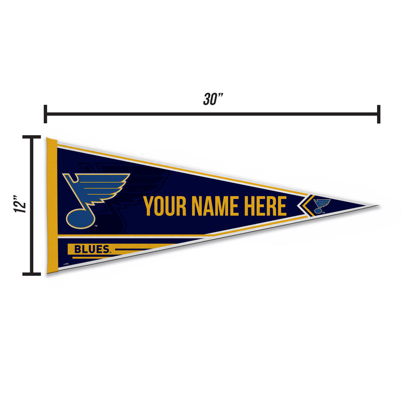 Blues Soft Felt 12" X 30" Personalized Pennant