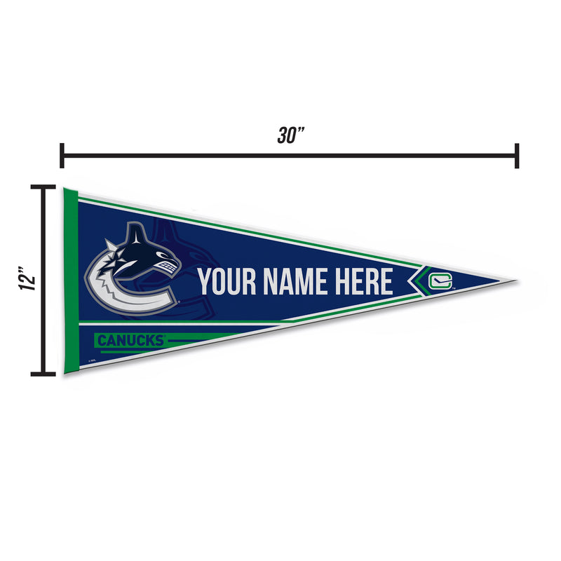 Canucks Soft Felt 12" X 30" Personalized Pennant