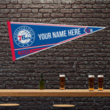 76Ers Soft Felt 12" X 30" Personalized Pennant