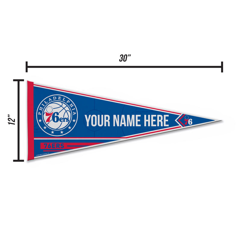 76Ers Soft Felt 12" X 30" Personalized Pennant