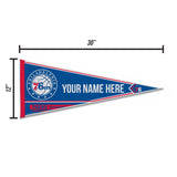 76Ers Soft Felt 12" X 30" Personalized Pennant