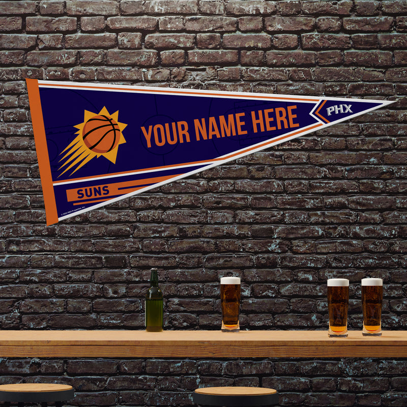 Suns Soft Felt 12" X 30" Personalized Pennant