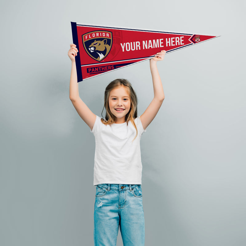 Panthers - Fl Soft Felt 12" X 30" Personalized Pennant