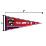 Panthers - Fl Soft Felt 12" X 30" Personalized Pennant