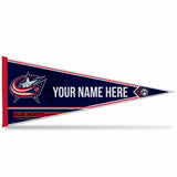 Blue Jackets Soft Felt 12" X 30" Personalized Pennant