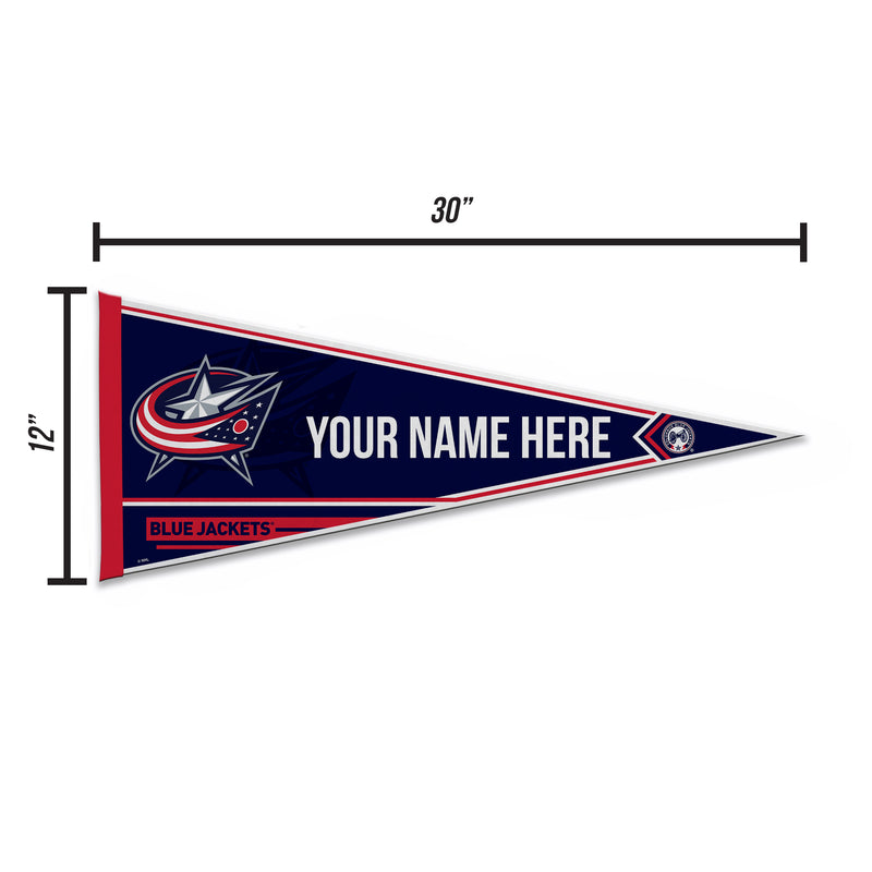 Blue Jackets Soft Felt 12" X 30" Personalized Pennant