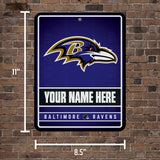 Ravens Personalized Metal Parking Sign