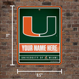 Miami University Personalized Metal Parking Sign