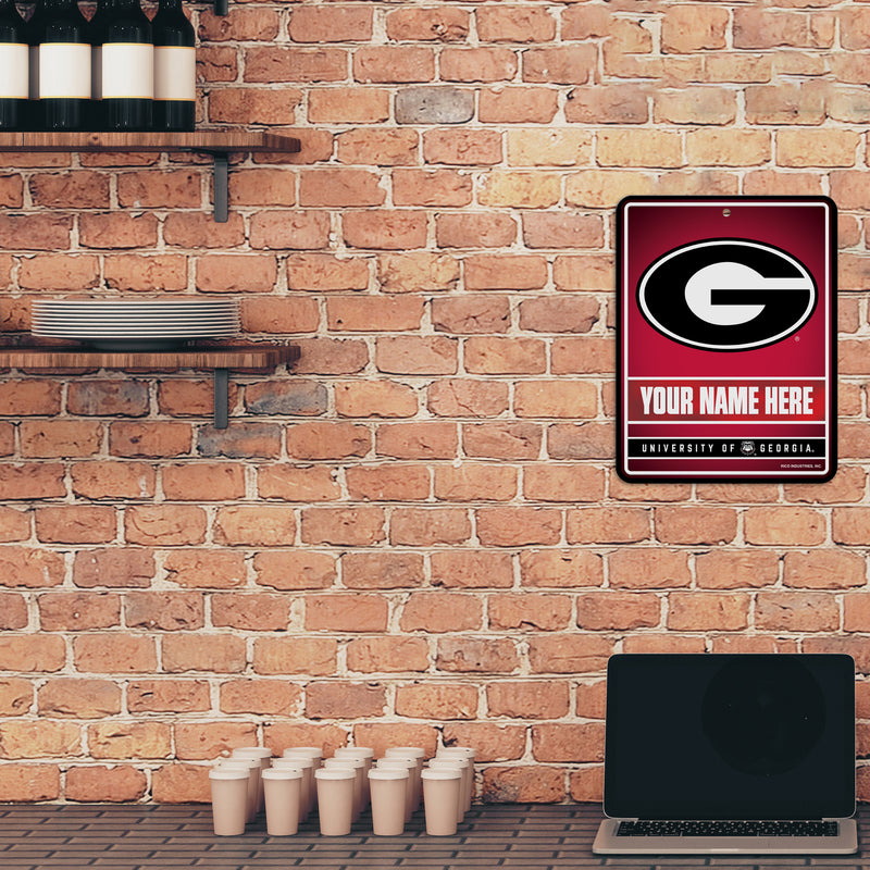 Georgia University Personalized Metal Parking Sign