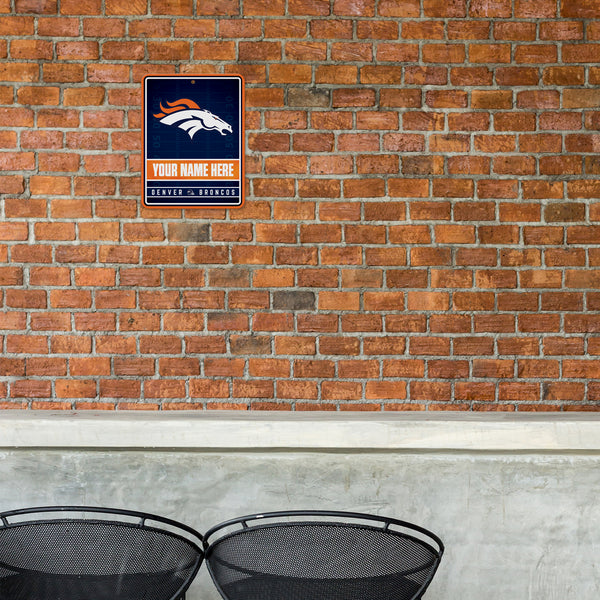Broncos Personalized Metal Parking Sign