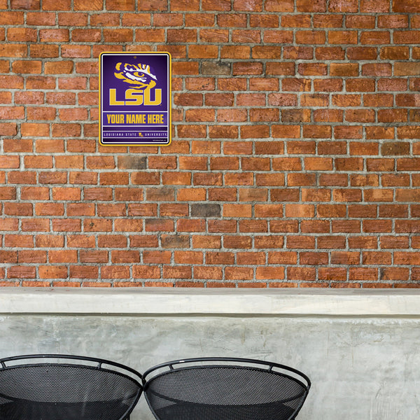 Lsu Personalized Metal Parking Sign